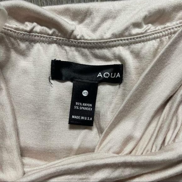 AQUA Strapless Tulip Front Stretchy Dress Gray & Champagne - Picture 9 of 12